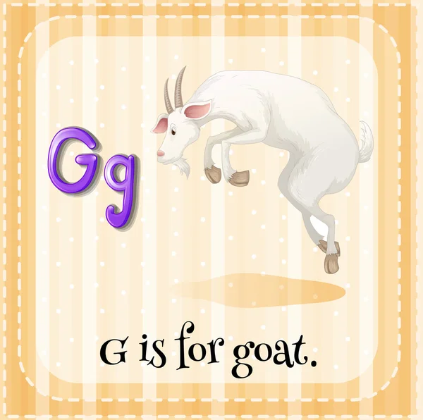 Flashcard letter G is for goat — Stock Vector