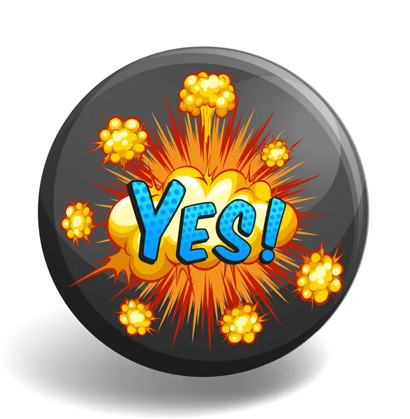 Word yes on round badge — Stock Vector