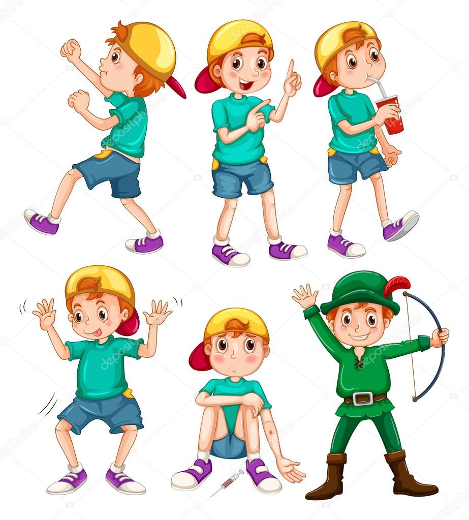 Boy in different poses