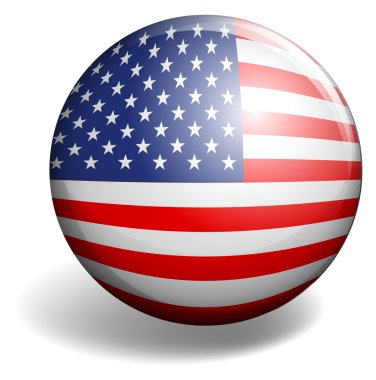 Yuvarlak rozet Amerikan bayrağı
