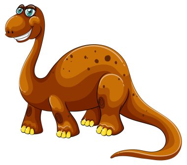 Büyük dinozor beyaz üzerinde gülümseyen