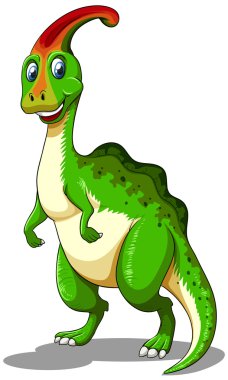 Green dinosaur looking happy clipart