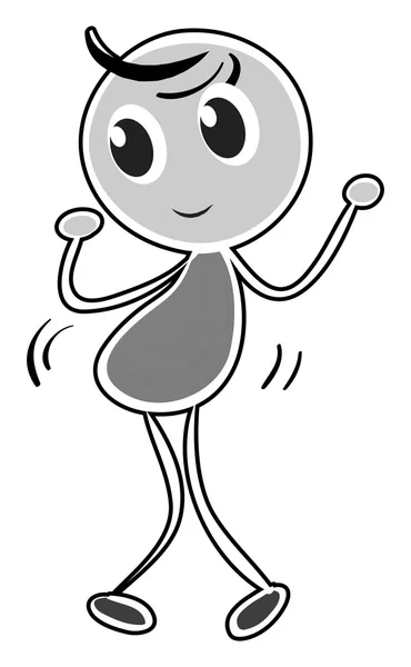 Doodle boy dancing on white — Stock Vector
