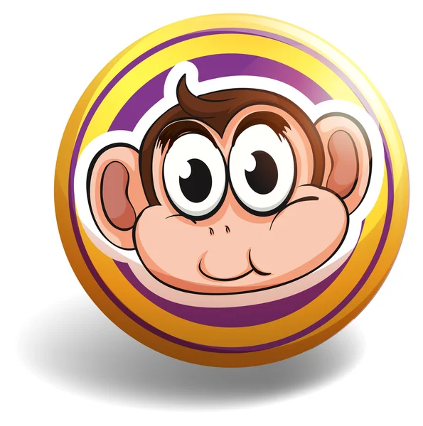 Μαϊμού κεφάλι στο γύρο σήμα — Διανυσματικό Αρχείο