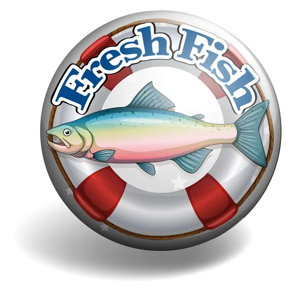 Badge of fresh fish — Stock Vector