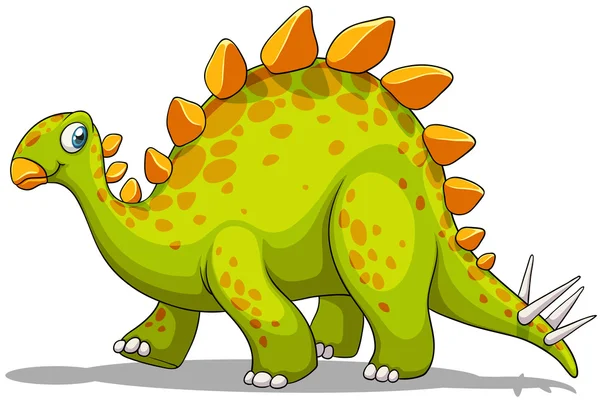 Dinosaurio verde y naranja — Vector de stock