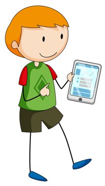 Boy holding a gadget