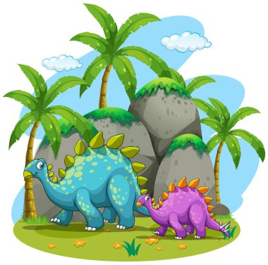 Doğada yürüyüş dinozorlar