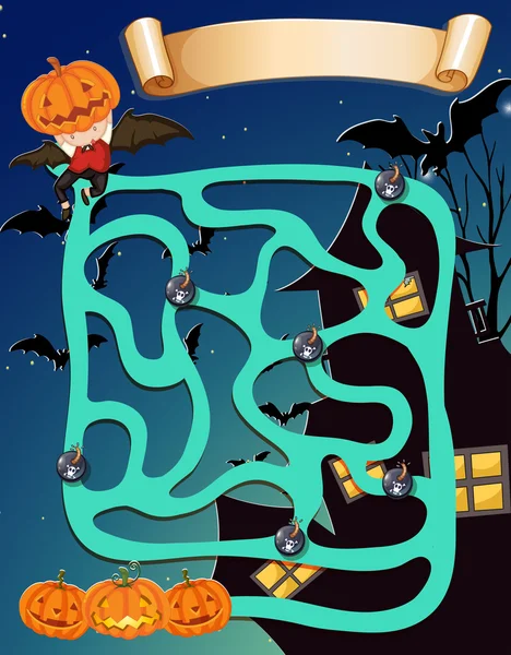 Halloween témát játék sablon — Stock Vector