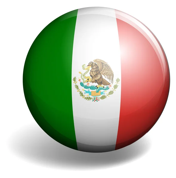 Bandiera Messico sul distintivo rotondo — Vettoriale Stock