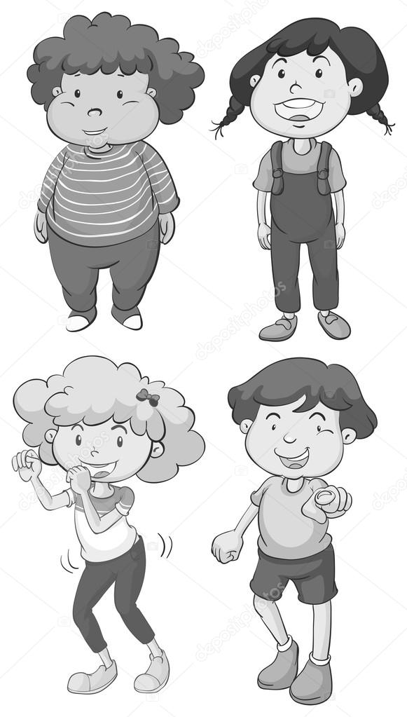 男の子と女の子別のポーズに ストックベクター C Interactimages