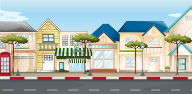 Shops and stores along the street clipart
