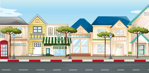 Shops and stores along the street — Stock Vector