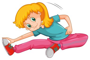 Kadın bacaklarını açıyor.