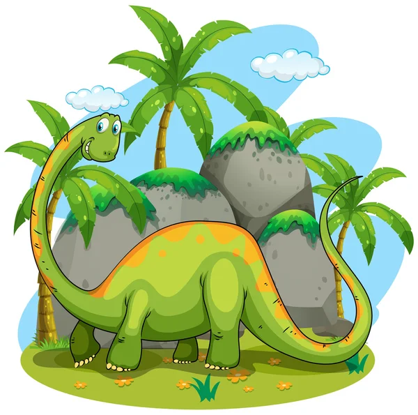 Dinosaur with long neck — Stock Vector