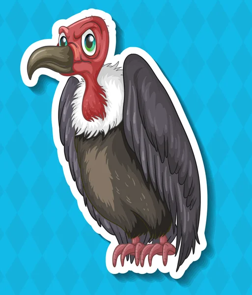 Avvoltoio che sembra arrabbiato su sfondo blu — Vettoriale Stock