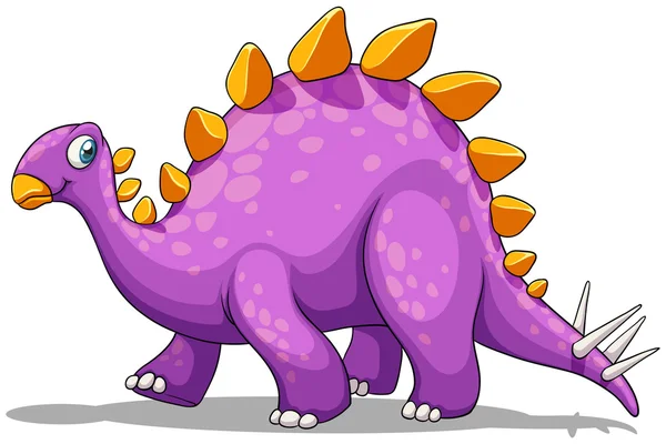 Purple dinosaur with spikes tail — Stock Vector