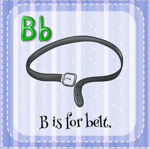 Flashcard lettre B est pour ceinture — Image vectorielle