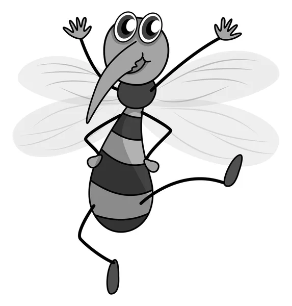 Pequeño mosquito con los brazos arriba — Vector de stock