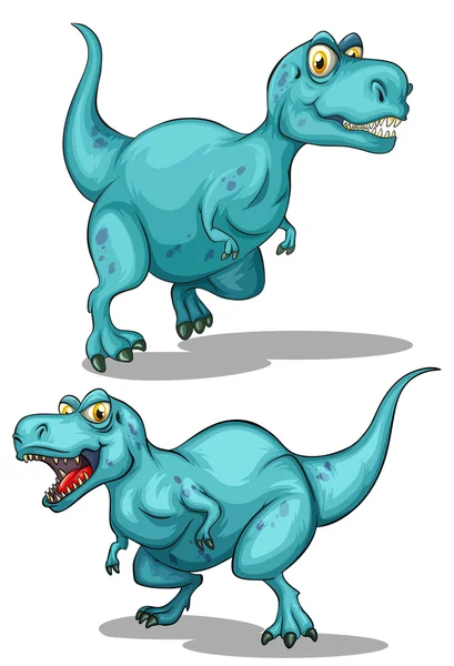 Dinosaurio azul con dientes afilados — Vector de stock