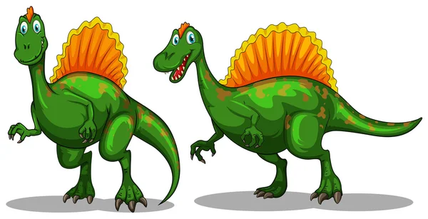 Dinosaurio verde con garras afiladas — Vector de stock
