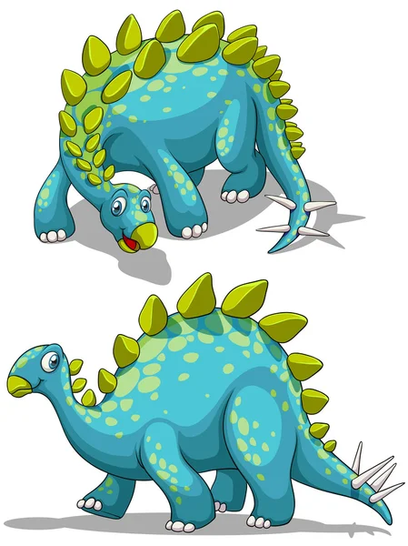 Blue dinosaure with spikes tail — Stock Vector