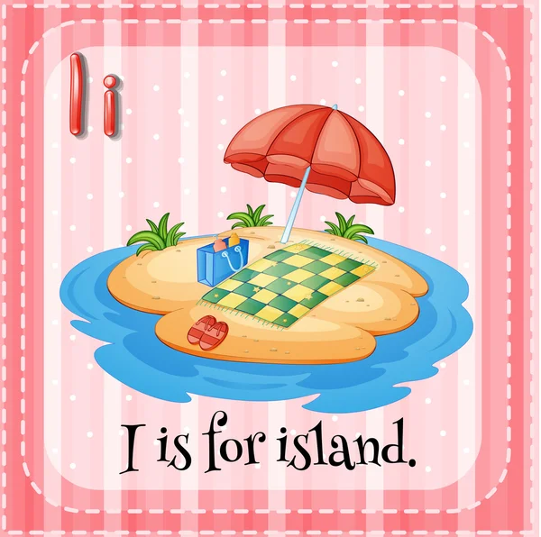 Carta de la tarjeta I es para la isla — Archivo Imágenes Vectoriales