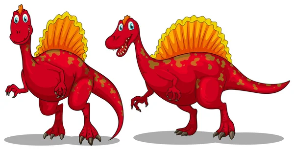 Dinosaurios rojos con dientes afilados Ilustración de stock