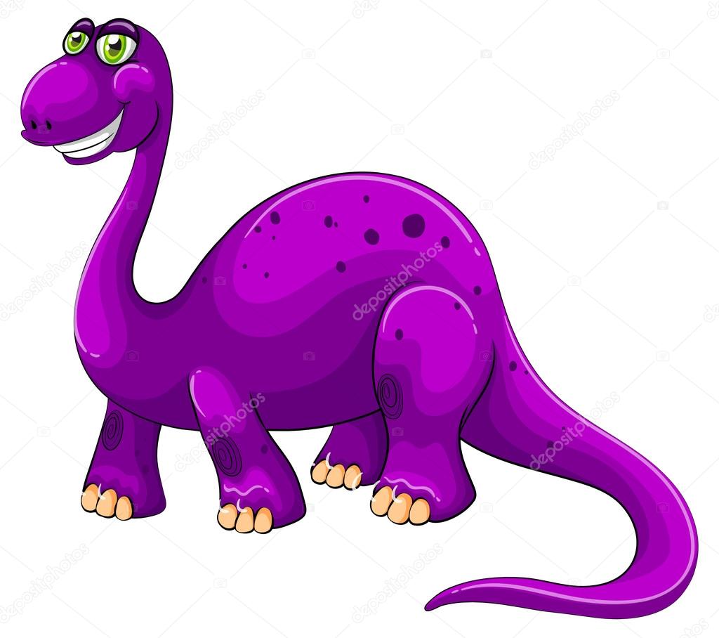 Dinossauro roxo de pé sozinho imagem vetorial de interactimages© 84592746