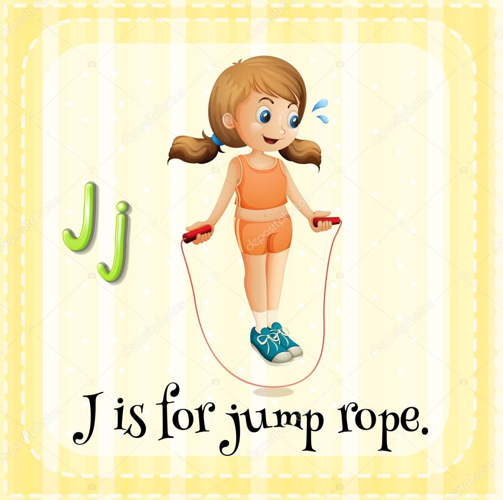 Flashcard letter J is for jump rope