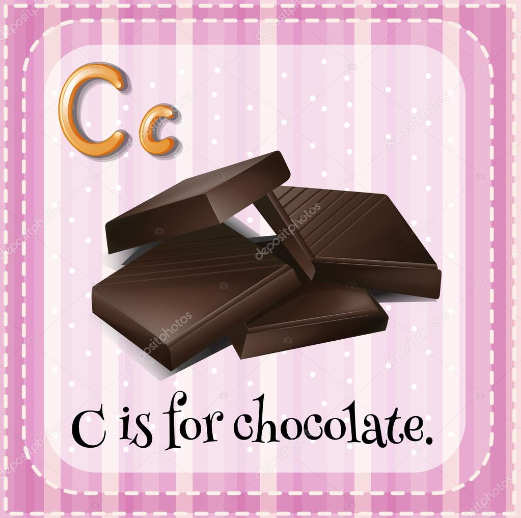 Flashcard letter C is for chocolate