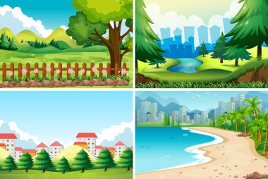 Gündüz mahallinde dört doğa