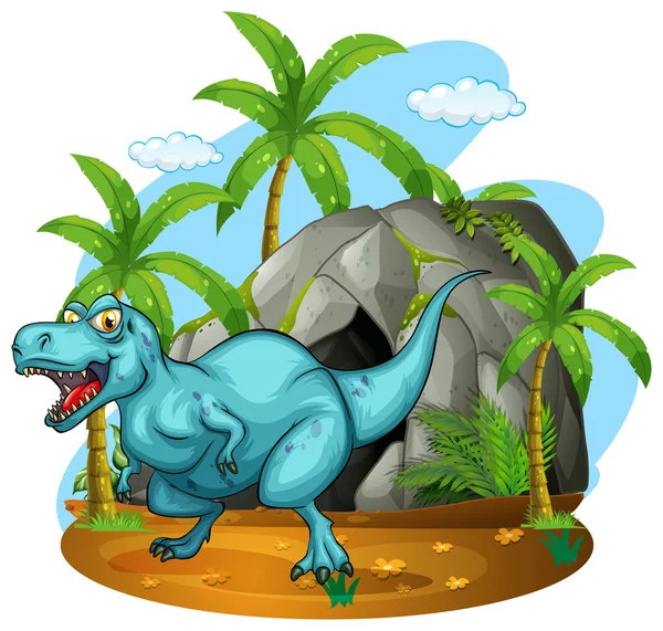 Dinossauro que vive na caverna — Vetor de Stock