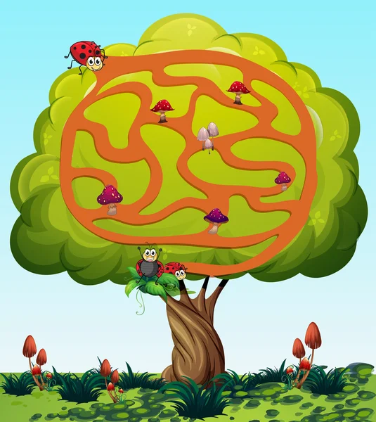 Modelo de jogo de puzzle com fundo da natureza — Vetor de Stock