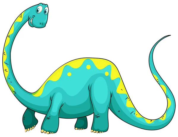 Groene dinosaur met lange hals — Stockvector