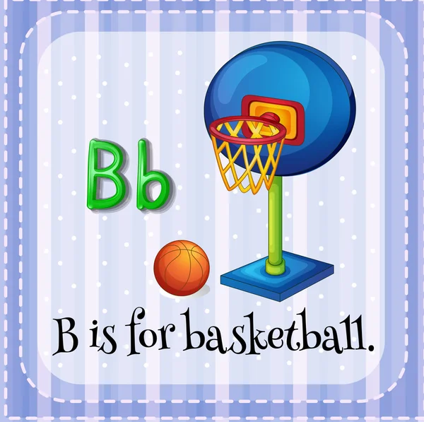Β επιστολή flashcard είναι για το μπάσκετ — Διανυσματικό Αρχείο