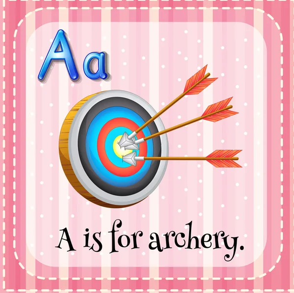 Flashcard letter A is for archery — Stock Vector
