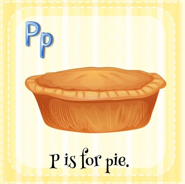 Kartičky písmeno P je pro koláč — Stockový vektor