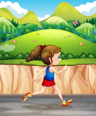 Parkta koşan kadın