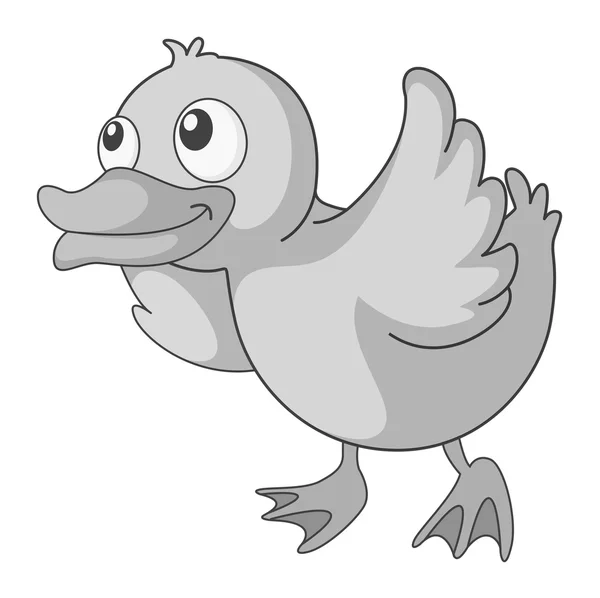 Lindo pato en gris — Archivo Imágenes Vectoriales