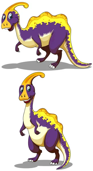 Dos parasaurolofos de pie sobre dos patas — Vector de stock