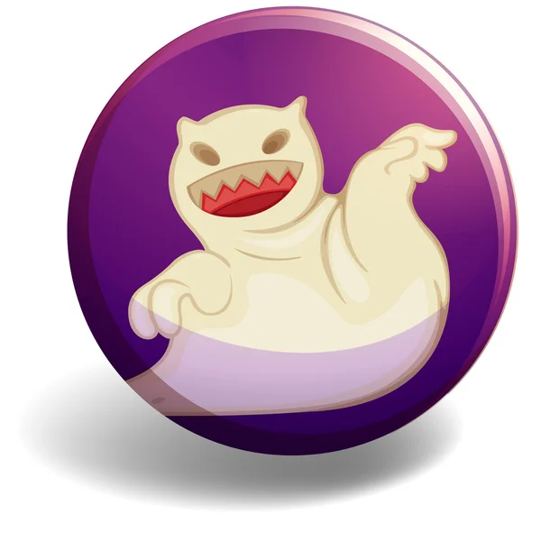 Ghost op paarse badge — Stockvector