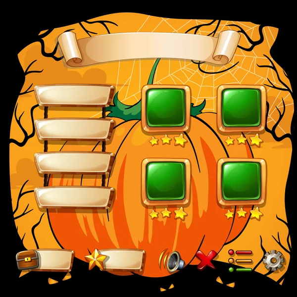 Spel sjabloon met halloween thema — Stockvector