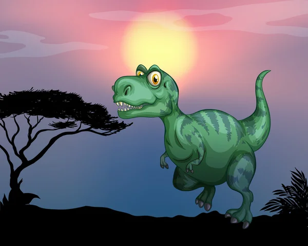 Tyrannosaurus rex en el campo — Archivo Imágenes Vectoriales