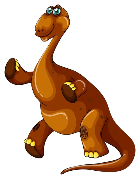 首の長い茶色のブラキオサウルス — ストックベクタ