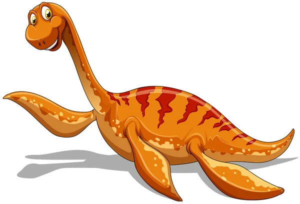 Braquiosaurio naranja con cuello largo — Vector de stock