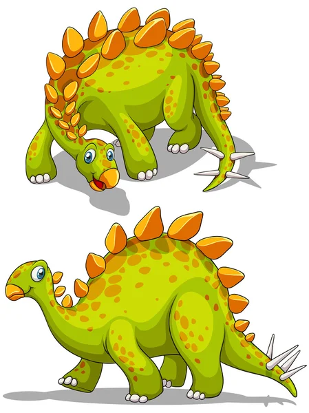 Dinosaurio verde con cola de espigas — Vector de stock