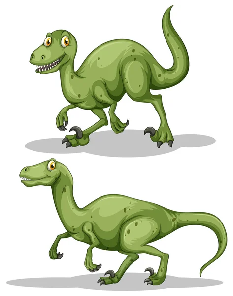 Dinosaurio verde con dientes afilados — Archivo Imágenes Vectoriales