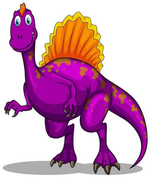 Dinosaurio púrpura con garras afiladas — Vector de stock