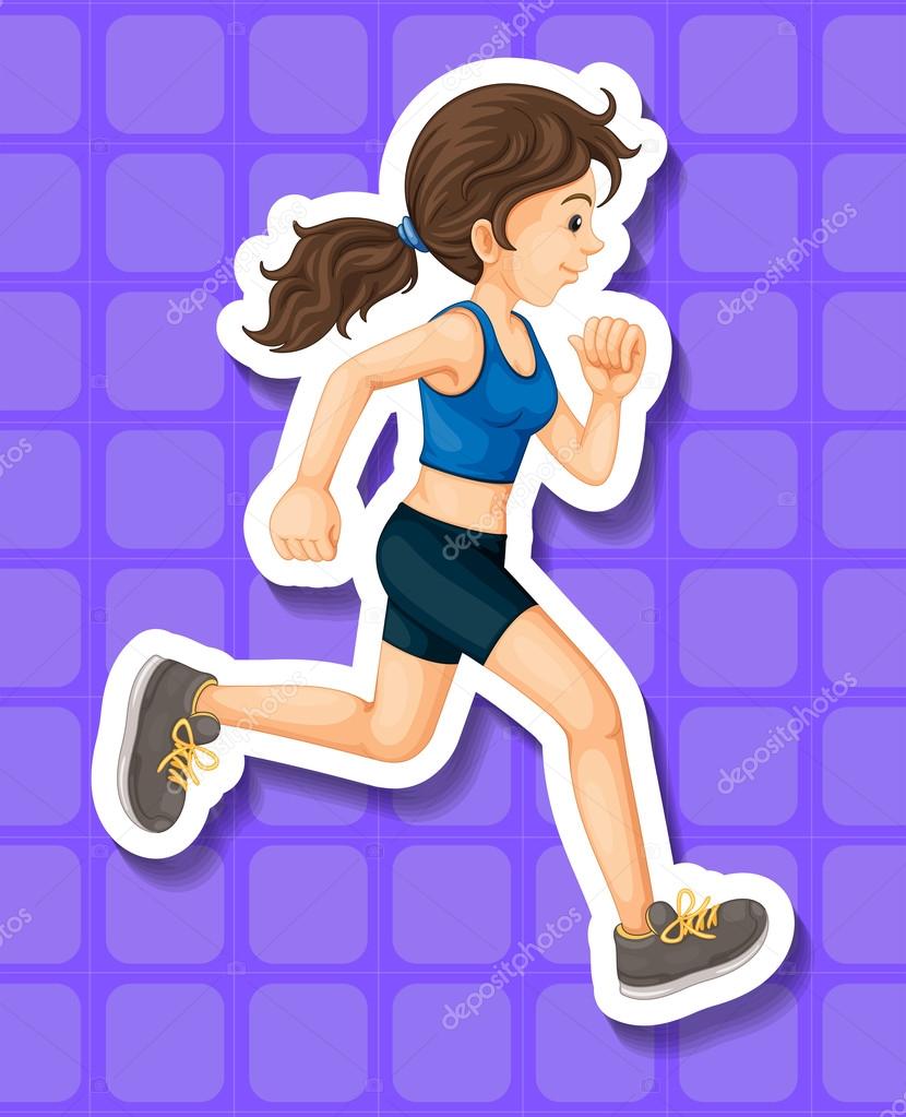 Woman in sport clothes running